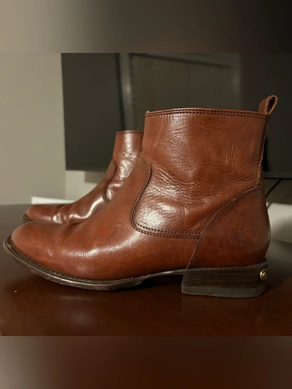 Women’s Brown Leather Frye Ankle Boots
